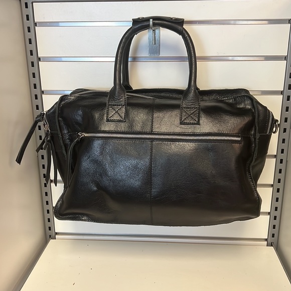 100% genuine leather bag with shoulder strap, multiple zip, polka dots - Picture 3 of 12